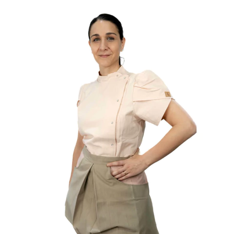 Delantal con tabla beige