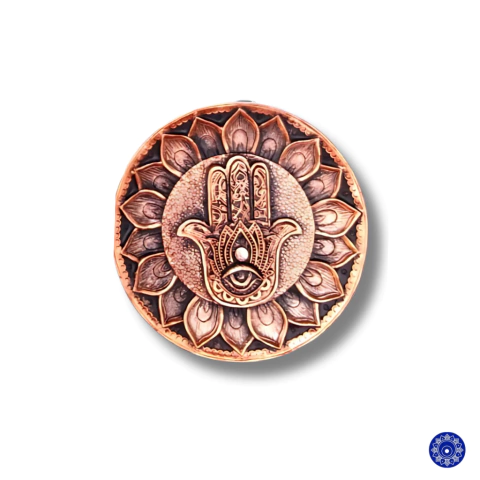 Incensário De Resina Bronze Mão de Hamsa