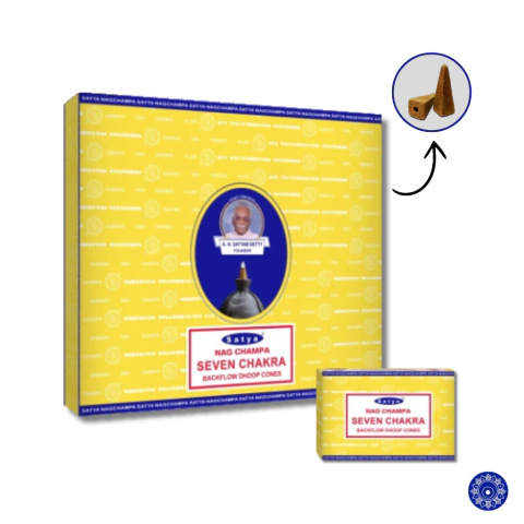 Incenso Satya Cone Cascata Backflow Seven Chakra