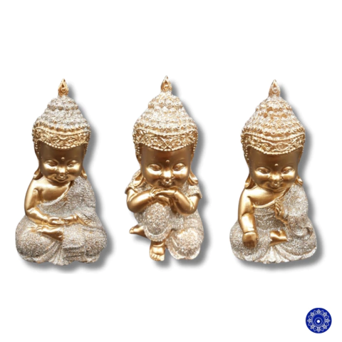 Enfeite de Resina Monge Dourado 12x07