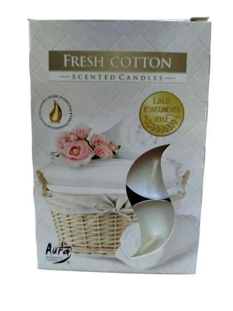 Velas aromáticas com 6un - Fresh Cotton (Algodão fresco)
