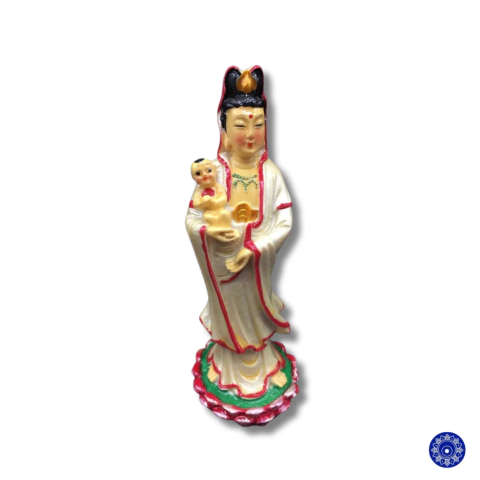Enfeite de Resina kuan Yin Colorida P 12cm