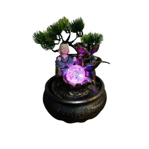 Fonte pequena em resina buda paisagem