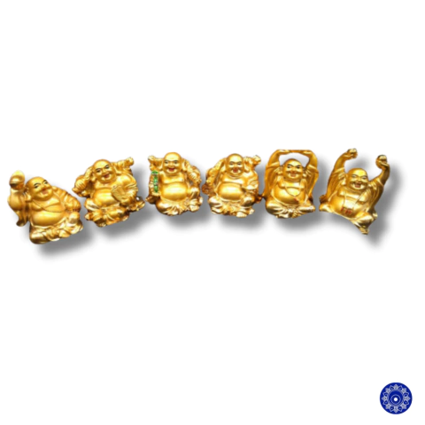 Enfeite de Resina Buda Dourado Sentado C/06