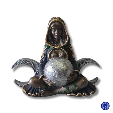 Enfeite de Resina Gaia Triluna Preta 12cm