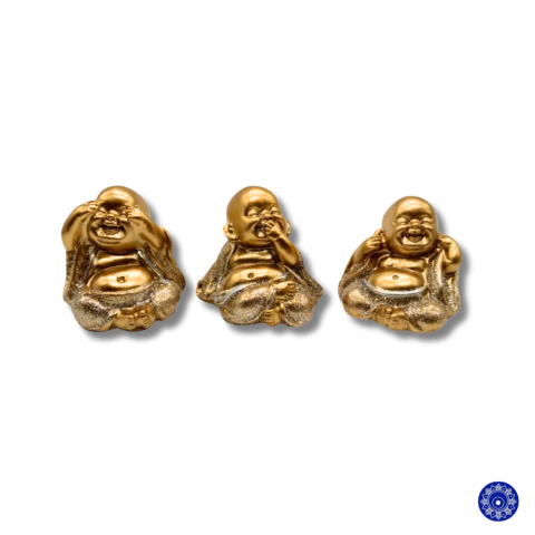 Enfeite de Resina Buda da Fortuna 5cm Conjunto C/3