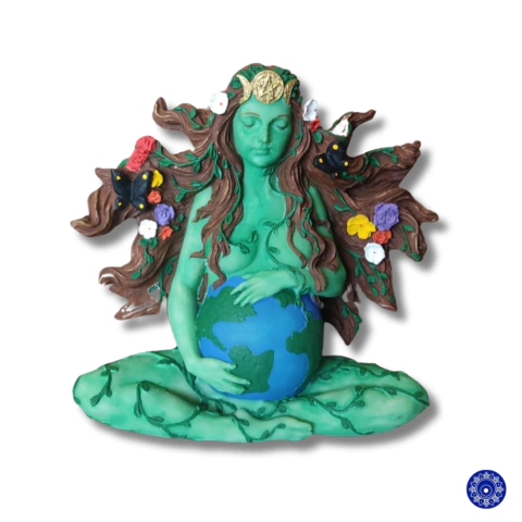 Enfeite de Resina Gaia Triluna Colorido 16cm