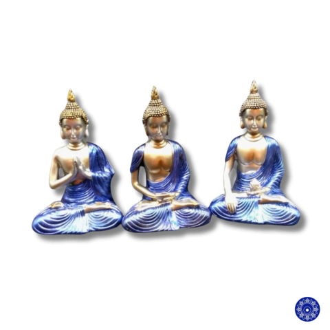 Enfeite de Resina Buda Azul 18cm
