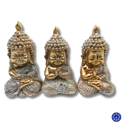 Enfeite de Resina Buda Com 3 unidades 6x3 cm