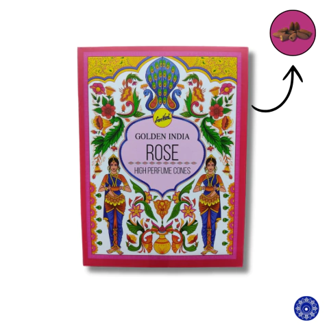 Incenso Golden India Cone Cascata Backflow Rose