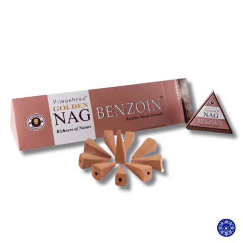 Incenso Golden Nag Cone Cascata Backflow Benjoin