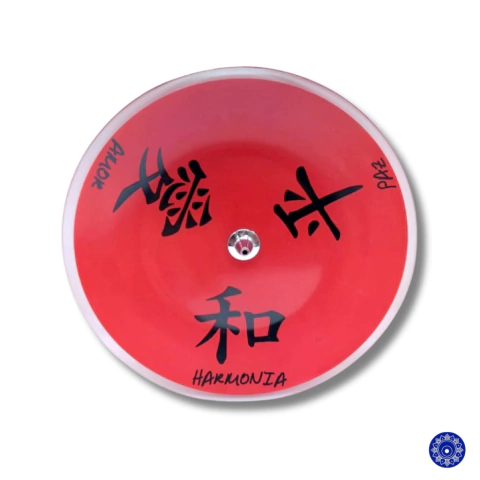 Incensário de Vidro Vertical Kanji Vermelho 18cm