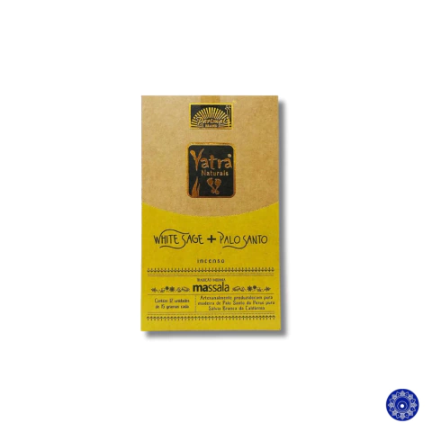 Incenso Massala Yatra Organico White Sage + Palo Santo