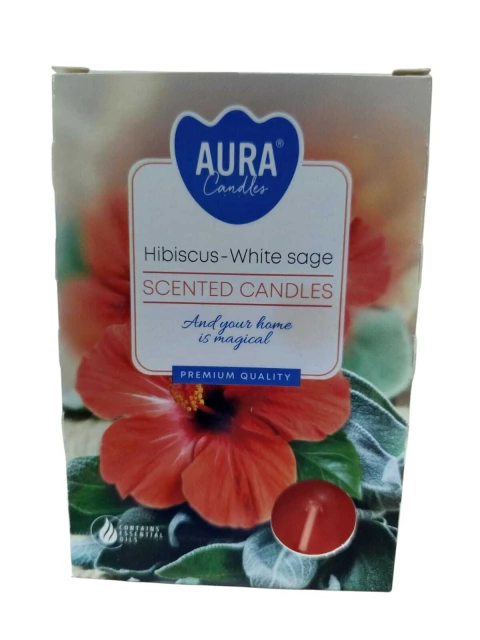 Velas aromáticas com 6un - Hibiscus White Sage (Hibisco e Sálvia Branca)