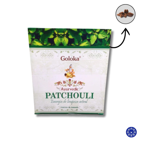 Incenso Goloka Cone Cascata Backflow Patchouli