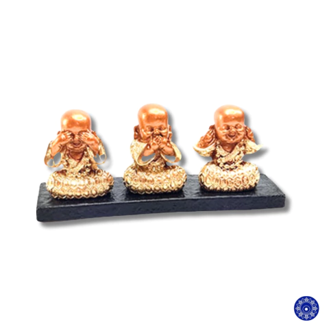 Enfeite de Resina Trio Monginho Dourado