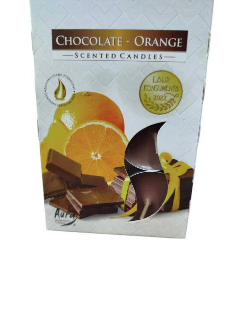 Velas aromáticas com 6un - Chocolate Orange (Laranja com Chocolate)