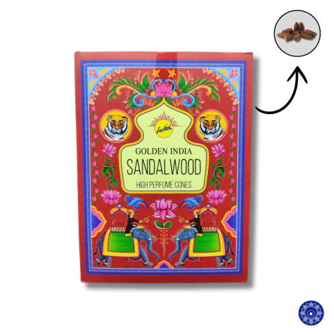 Incenso Golden India Cone Cascata Backflow Sandalwood