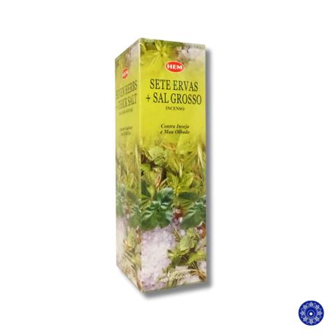 Incenso Indiano Hem Sete Ervas + Sal Grosso