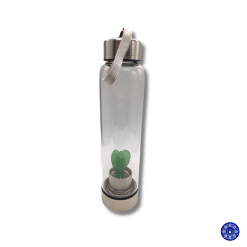 Garrafa Metalica Anjo de Vidro 25cm