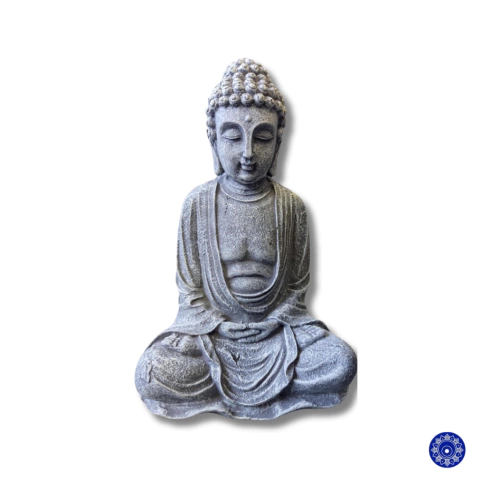 Enfeite de Resina Buda Cinza 27x18