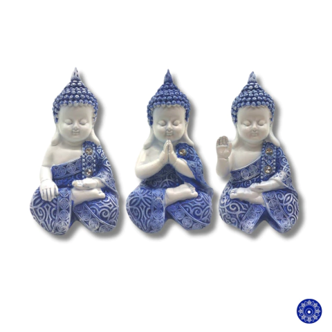Enfeite de Resina Buda Azul 12x07