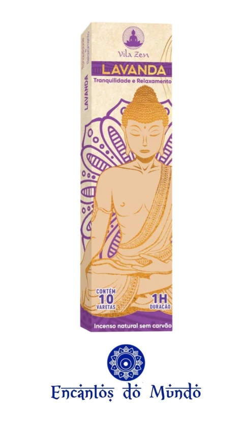 Incenso Natural Vila Zen Linha Buda - Lavanda