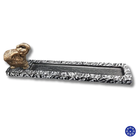 Incensário de Resina Elefante Bronzeado Canaleta