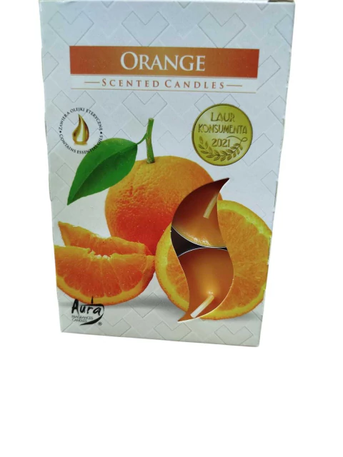 Velas aromáticas com 6un - Orange (Laranja)