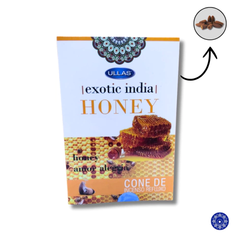 Incenso Ullas Cone Cascata Backflow Honey Mel