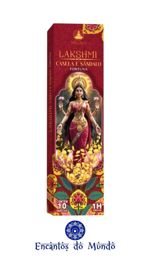 Incenso Natural Vila Zen Linha Deuses Lakshmi – Canela & Sândalo