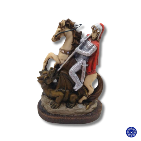 Enfeite de Resina São Jorge C/ Cristais 15cm