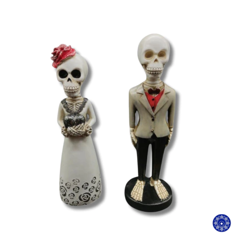 Enfeite de Resina Casal De Caveira