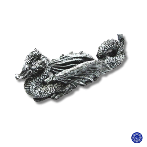 Incensário de Resina Dragão Medieval Prateado