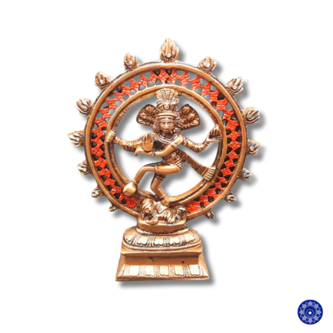 Shiva Na Roda de Fogo Com Cristais 21cm