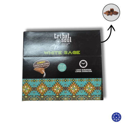 Incenso Tribal Soul Cone Cascata Backflow Sálvia Branca