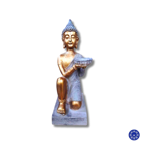 Porta Velas Buda Sentado em Resina 45cm