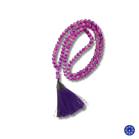 Japamala de Cristal 108 Contas Howlita Pintada