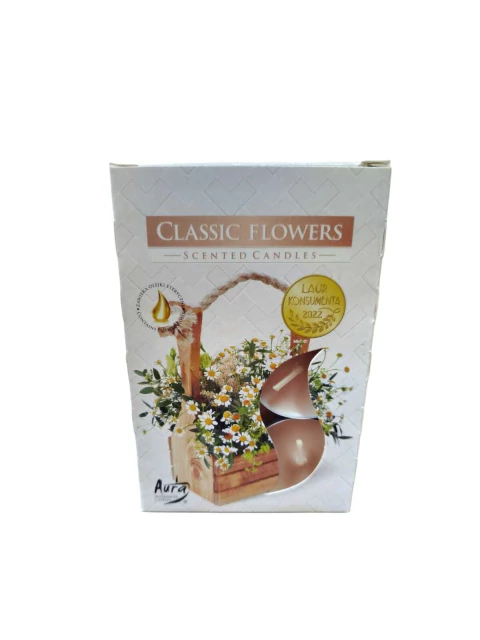Velas aromáticas com 6un - Classic Flowers (Flores Clássicas)