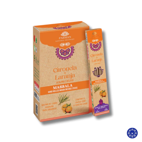 Incenso Massala Organico Parman Citronela e Laranja