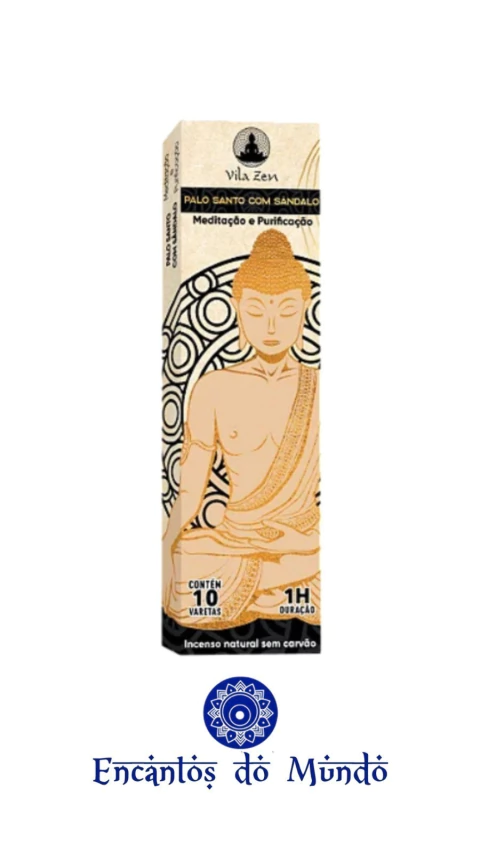 Incenso Natural Vila Zen Linha Buda - Palo Santo com Sândalo