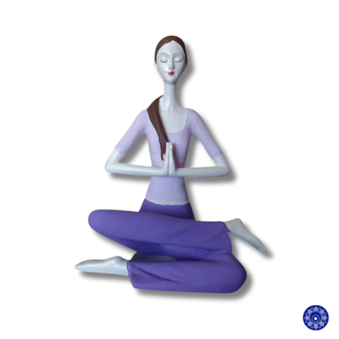 Enfeite de Resina Yoga Reverenciando 15x13cm