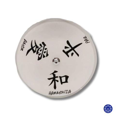 Incensário de Vidro Vertical Kanji Branco 18cm