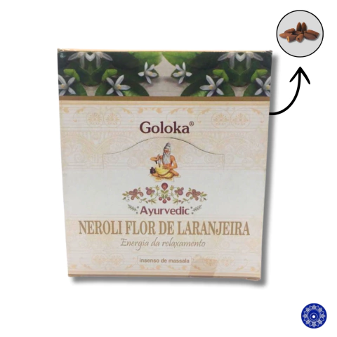 Incenso Goloka Cone Cascata Backflow Flor de Laranjeira