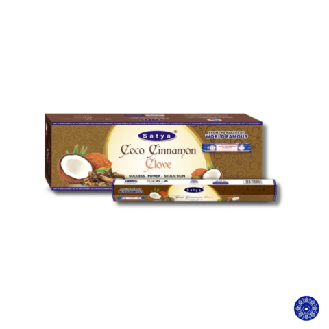 Incenso Indiano Satya Hexagonal Coco Canela e Cravo