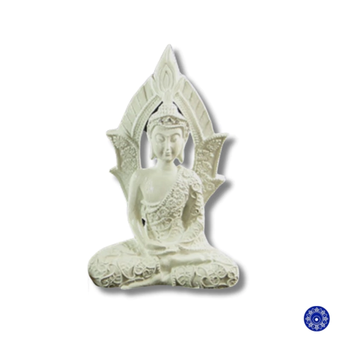 Enfeite de Resina Buda Branco C/ Portal H19