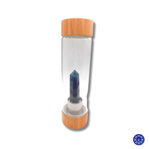 Garrafa de Madeira com Cristal 25cm