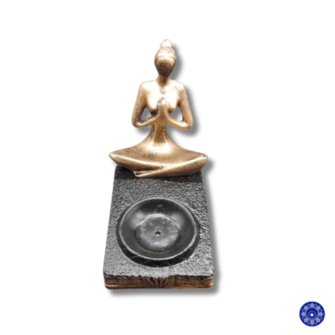 Incensário de Resina Yoga Reverenciando Base Pequena