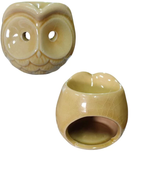 Recho coruja cerâmica craquelado - comprar online