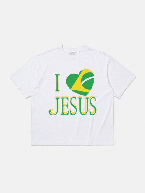 CAMISETA BRAZIL LOVES JESUS WHITE • BLJ